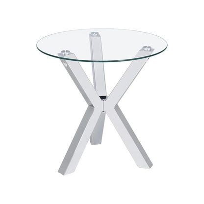 Kenzie 2-piece Round Coffee and End Table Set Chrome