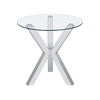 Kenzie 2-piece Round Coffee and End Table Set Chrome