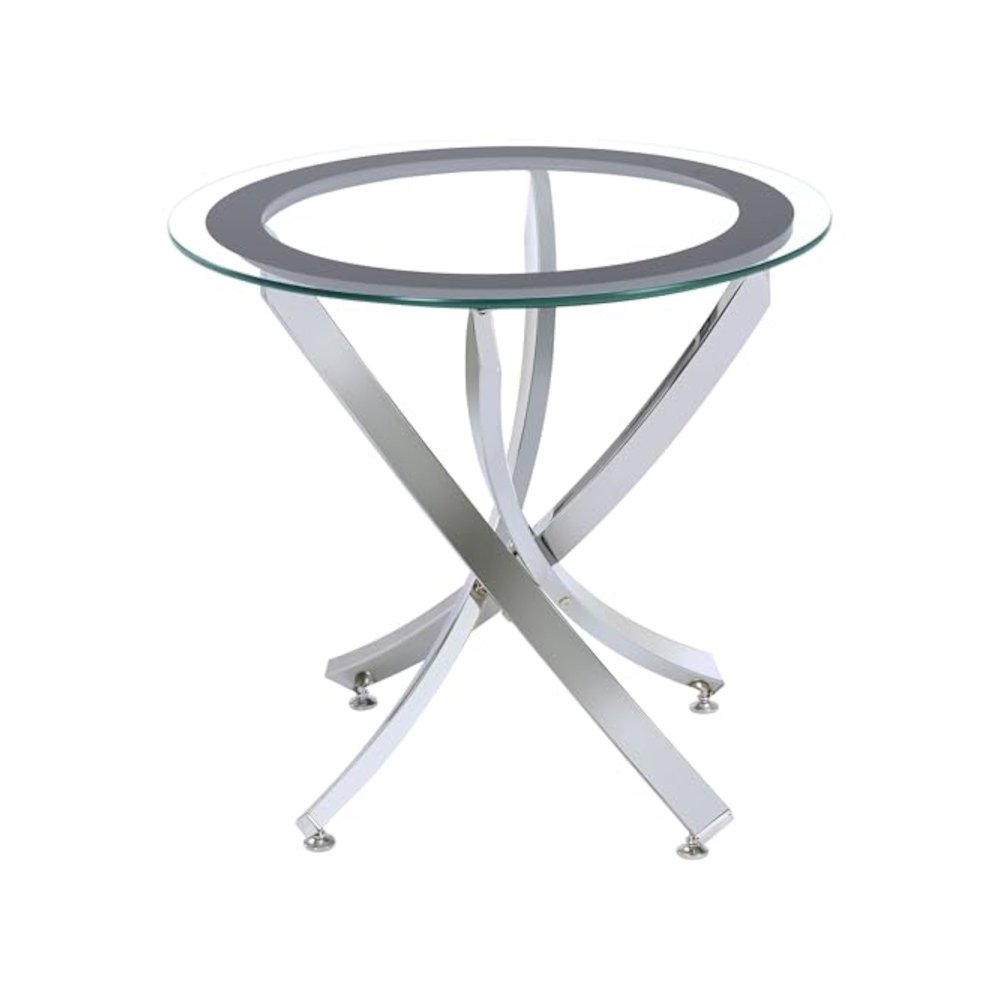 Brooke 3-piece Round Coffee and End Table Set Chrome