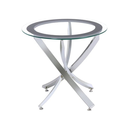 Brooke 3-piece Round Coffee and End Table Set Chrome