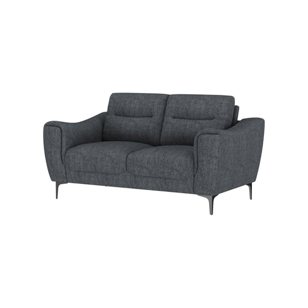 Nolan Upholstered Sloped Track Arm Loveseat Charcoal