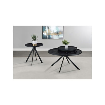 Briggs 2-piece Round Coffee and End Table Set Black