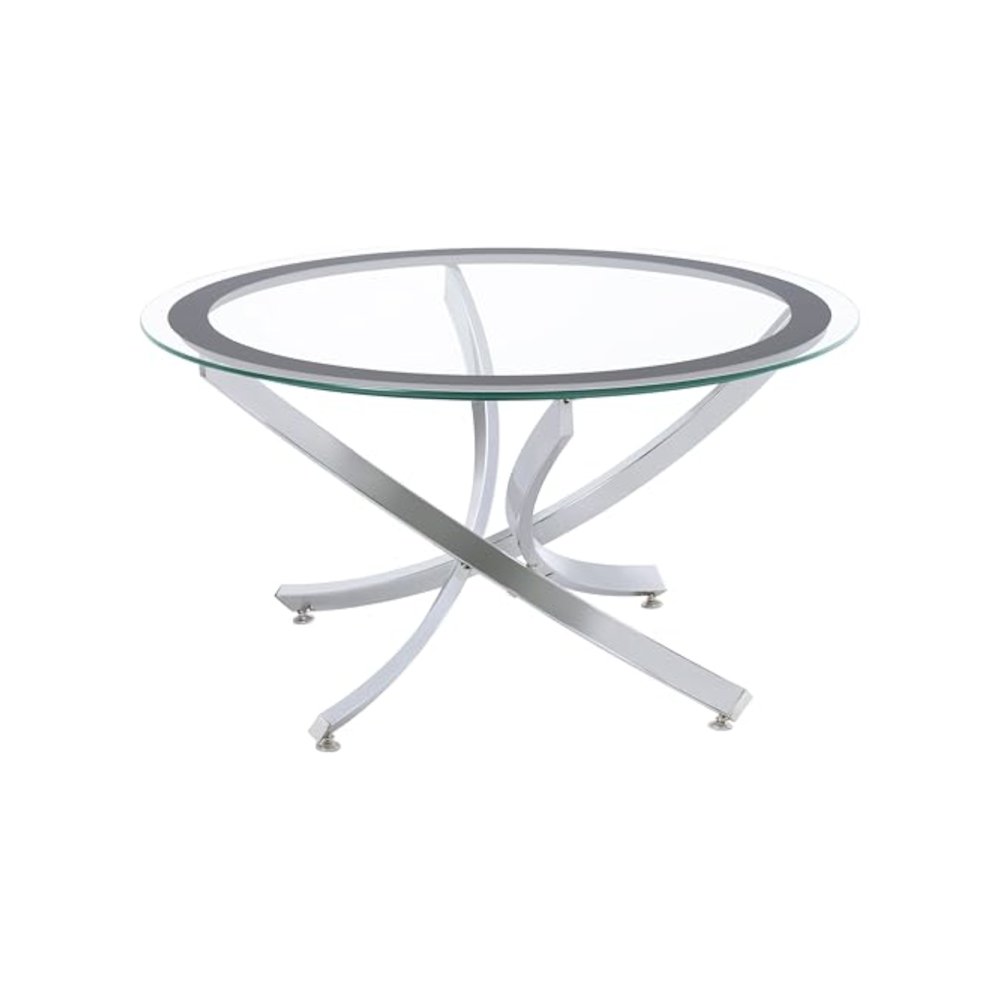 Brooke 3-piece Round Coffee and End Table Set Chrome