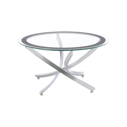 Brooke 3-piece Round Coffee and End Table Set Chrome
