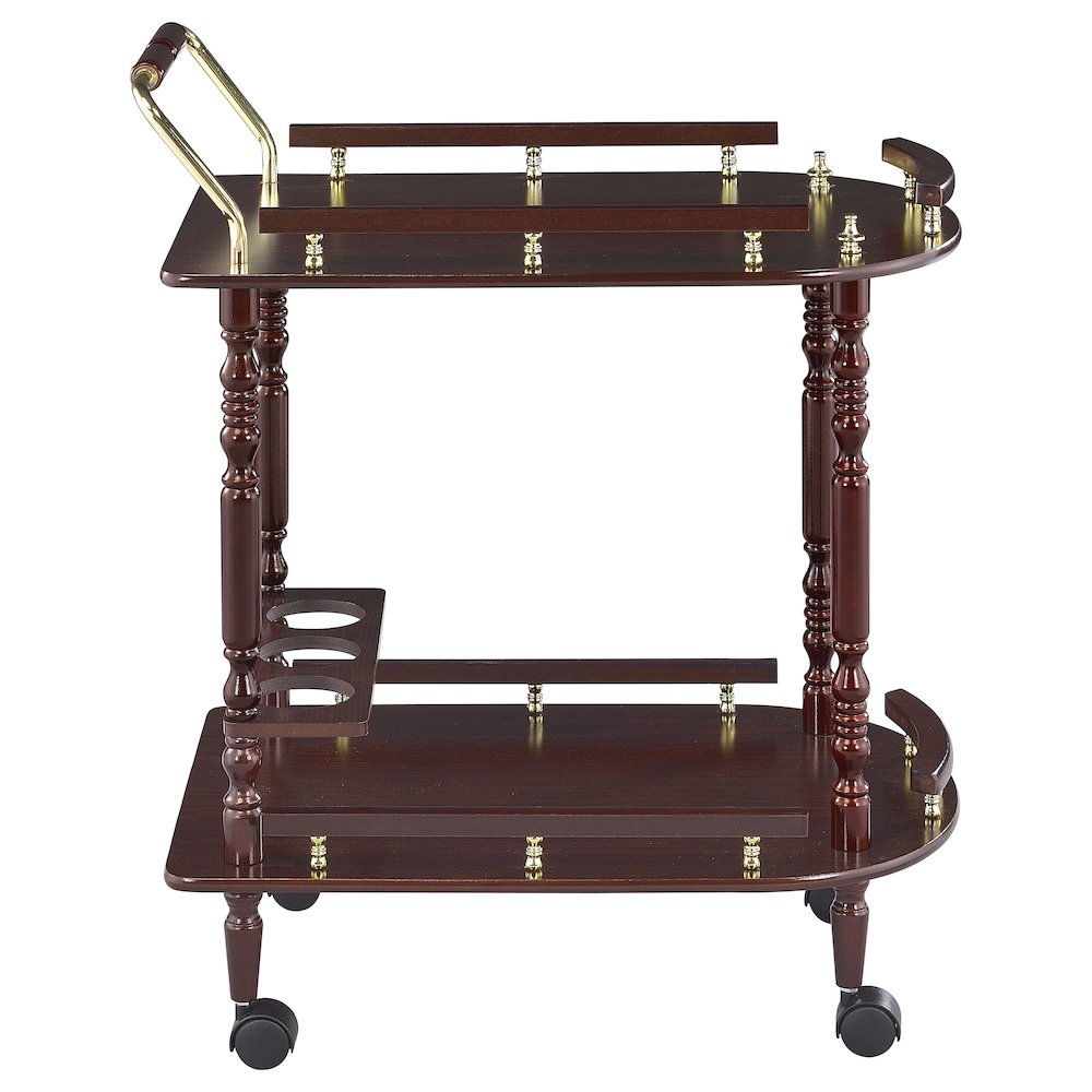 Palmer 2-tier Rectangular Wood Bar Cart Merlot