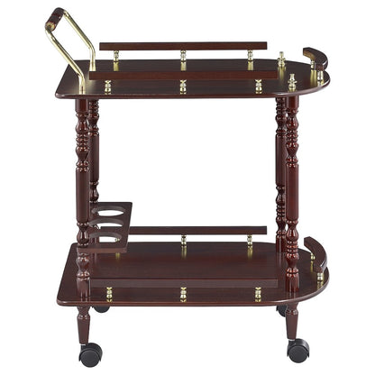 Palmer 2-tier Rectangular Wood Bar Cart Merlot