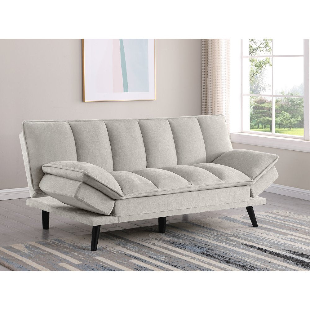 Laredo Upholstered Tufted Convertible Sofa Bed Light Grey