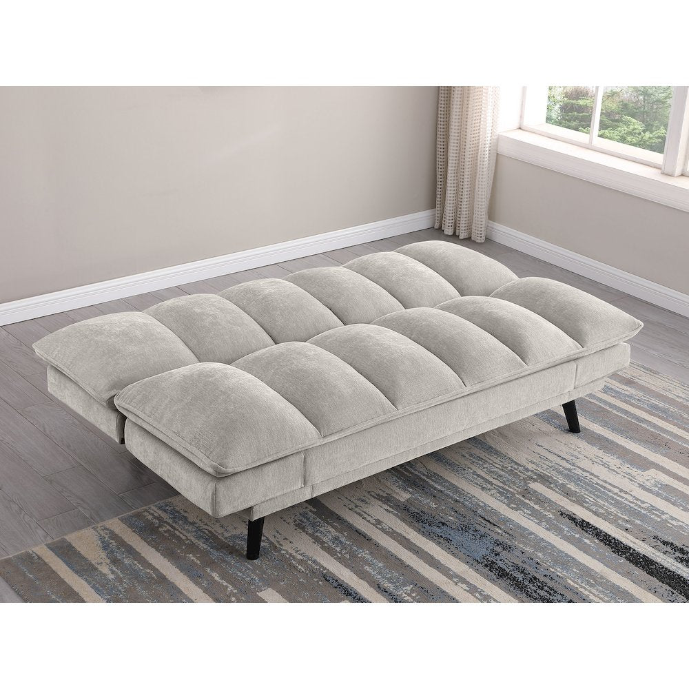 Laredo Upholstered Tufted Convertible Sofa Bed Light Grey
