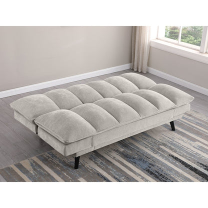 Laredo Upholstered Tufted Convertible Sofa Bed Light Grey