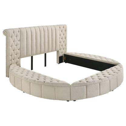 Sonya 4-piece Upholstered Queen Bedroom Set Ivory