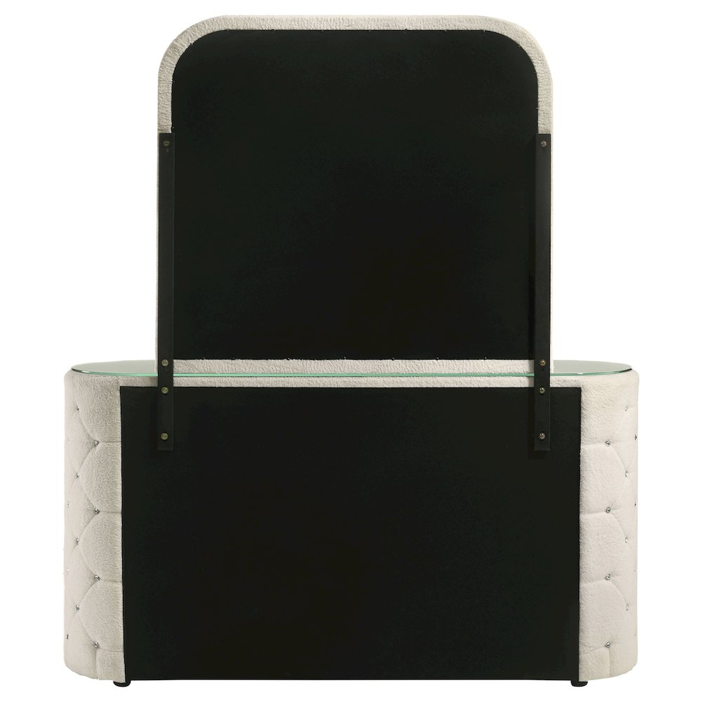 Sonya 6-drawer Upholstered Bedroom Dresser with Mirror Ivory