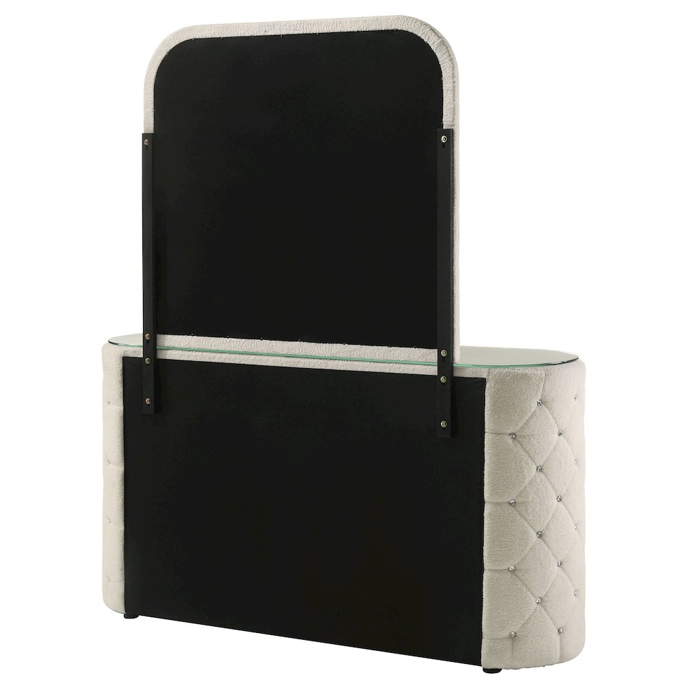 Sonya 6-drawer Upholstered Bedroom Dresser with Mirror Ivory