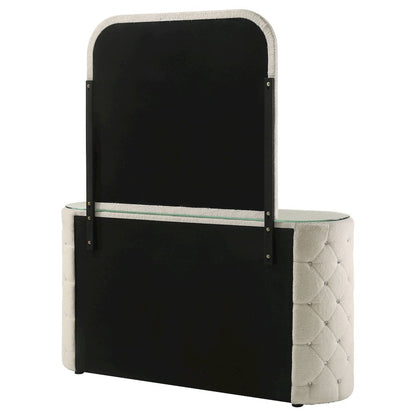 Sonya 6-drawer Upholstered Bedroom Dresser with Mirror Ivory