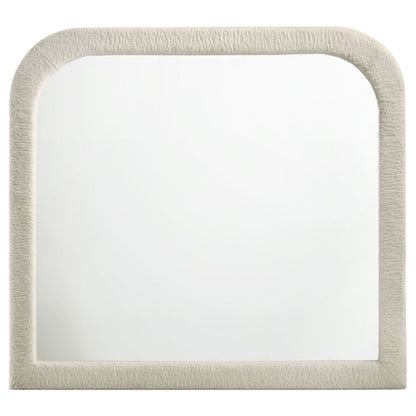 Sonya Upholstered Bedroom Dresser Mirror Ivory