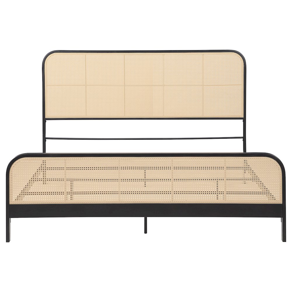 Lanewood Open Cane Webbing Metal Eastern King Bed Black