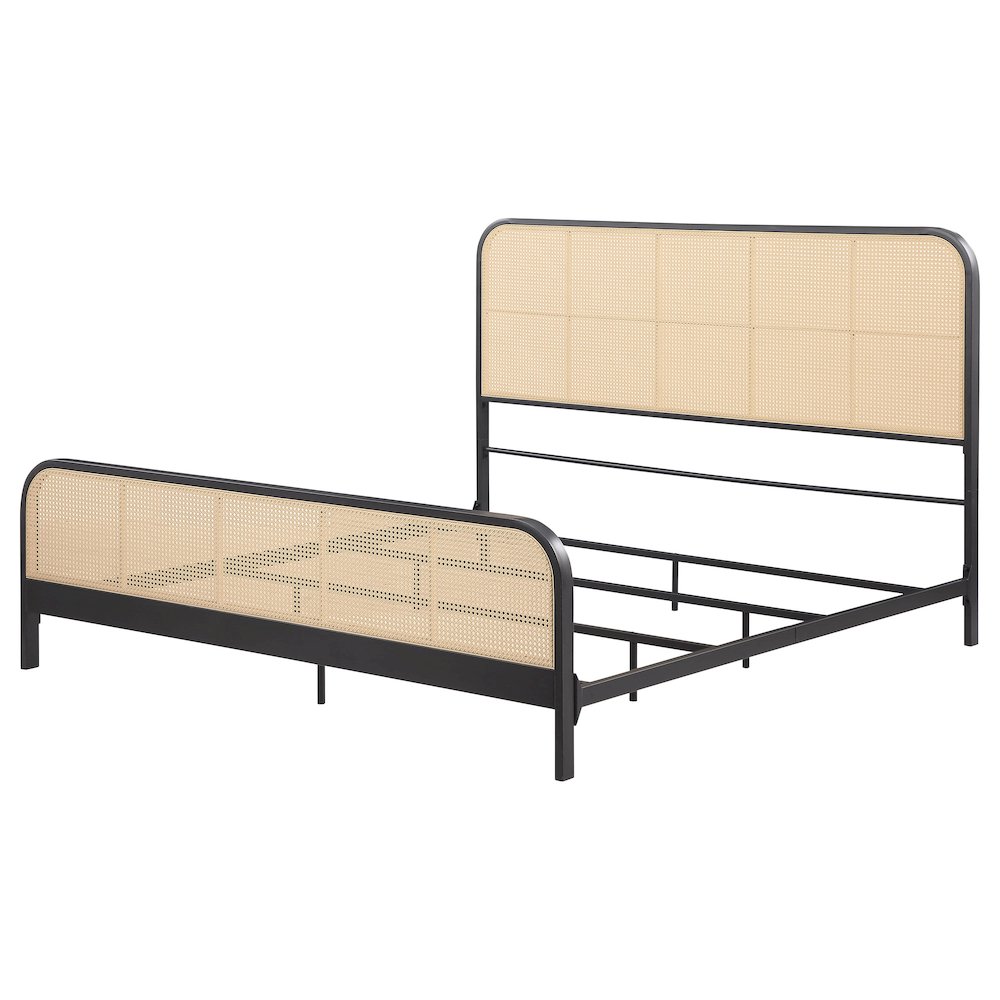 Lanewood Open Cane Webbing Metal Eastern King Bed Black