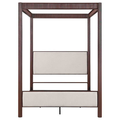Zimmerlee 89-inch Metal Queen Canopy Bed Rust Brown