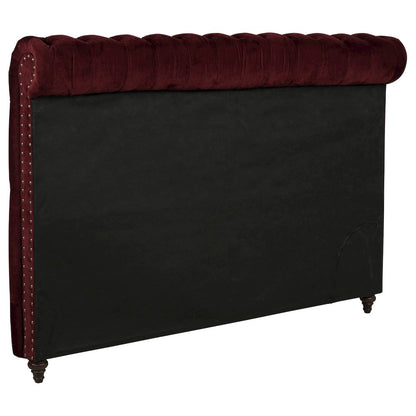 Devon 57-inch Upholstered Eastern King Headboard Wine Red