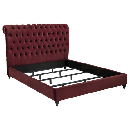 Devon 57-inch Upholstered Eastern King Headboard Wine Red