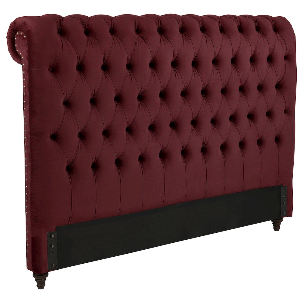 Devon 57-inch Upholstered California King Headboard Wine Red