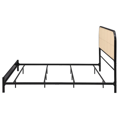 Amherst Radio Weave Rattan Metal Eastern King Bed Black