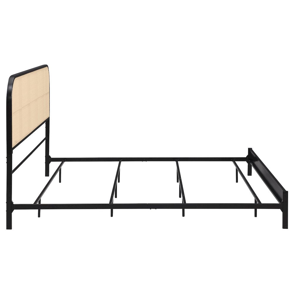 Amherst Radio Weave Rattan Metal Eastern King Bed Black