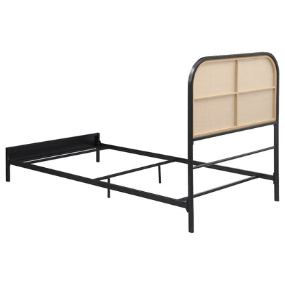 Amherst Radio Weave Rattan Metal Full Bed Black