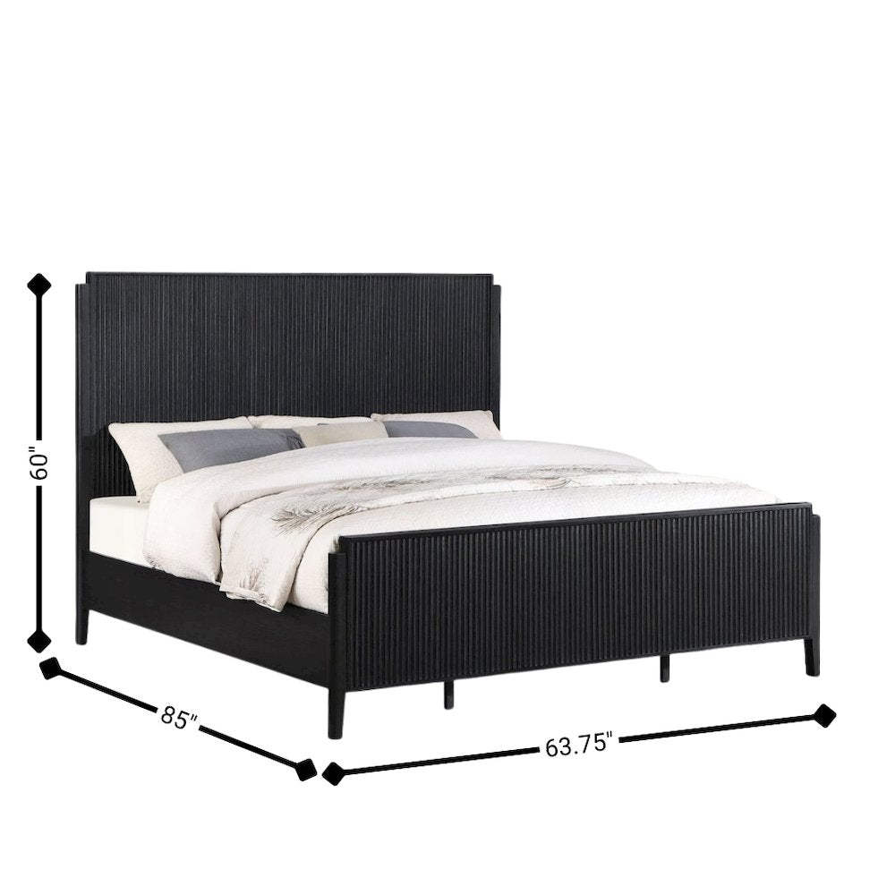 Black Queen Platform Bed Frame with Headboard, Platform Bed Frame Queen Size