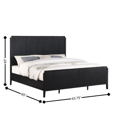 Black Queen Platform Bed Frame with Headboard, Platform Bed Frame Queen Size