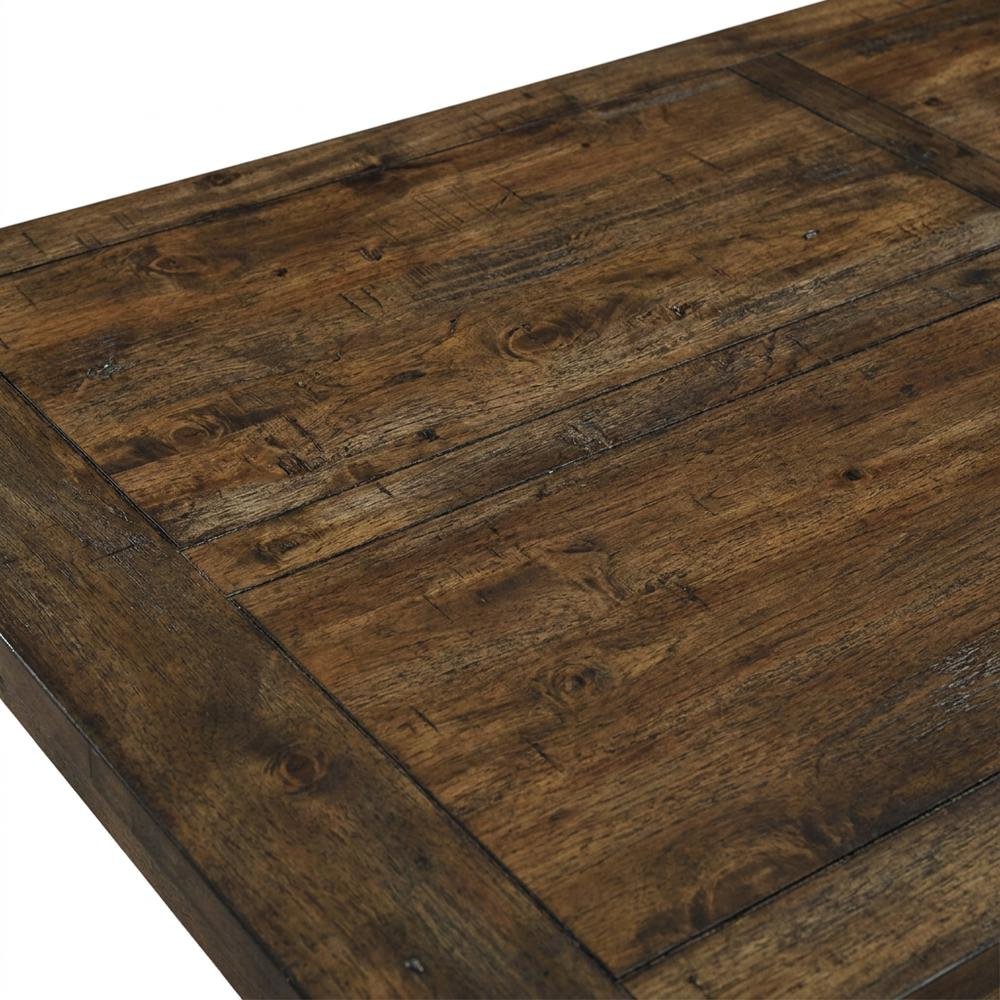 Farmhouse Wood Rectangular Dining Table with Chairs, Rustic Golden Brown