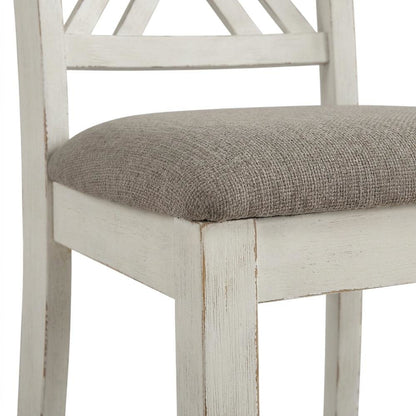 Farmhouse Wood Rectangular Dining Table and Chairs, Vintage Vanilla