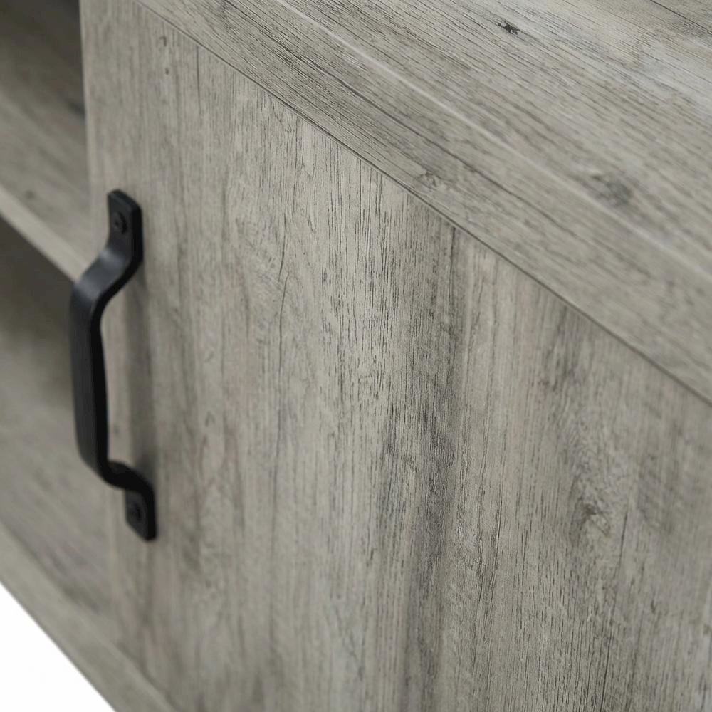 Grey Driftwood 2-Door TV Stand with Engineered Wood Construction