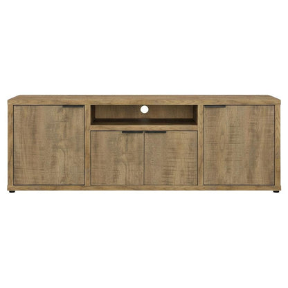TV stand with Engineered Wood and Walnut Veneers, Farmhouse Style
