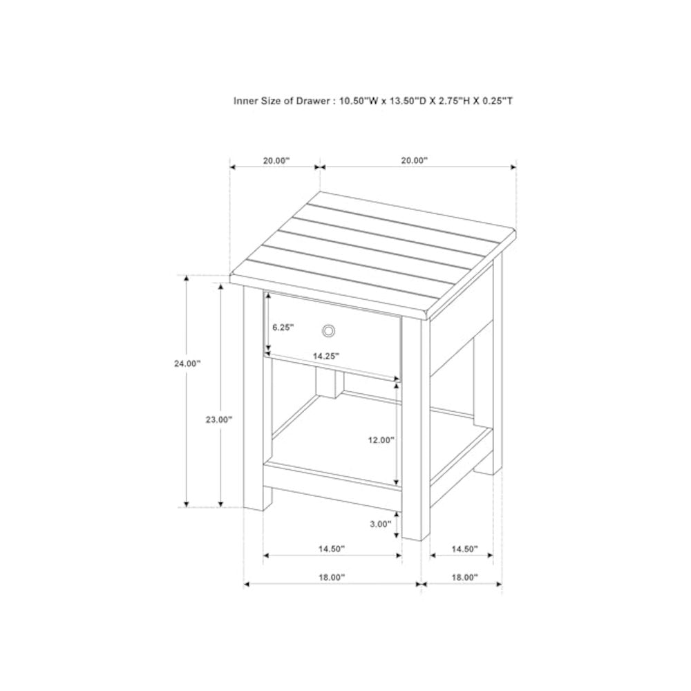 Payne 2-piece Coffee and 1-drawer End Table Set White