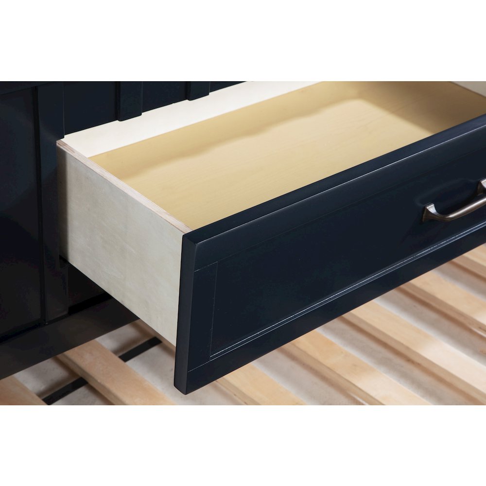 Carlsbad Wood Twin Captains Bed With Trundle Navy Blue