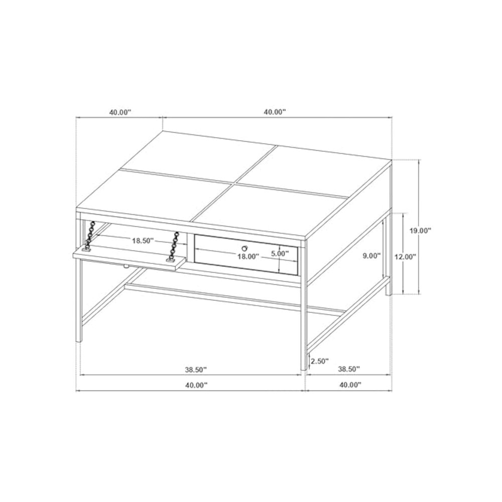 Stephie 2-piece Square Coffee and End Table Set Honey Brown