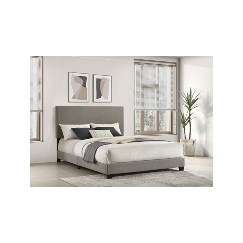 Dorian Fabric Upholstered Queen Panel Bed Taupe