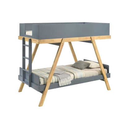 Frankie Twin Over Twin Bunk Bed with 7-inch Mattresses Blue