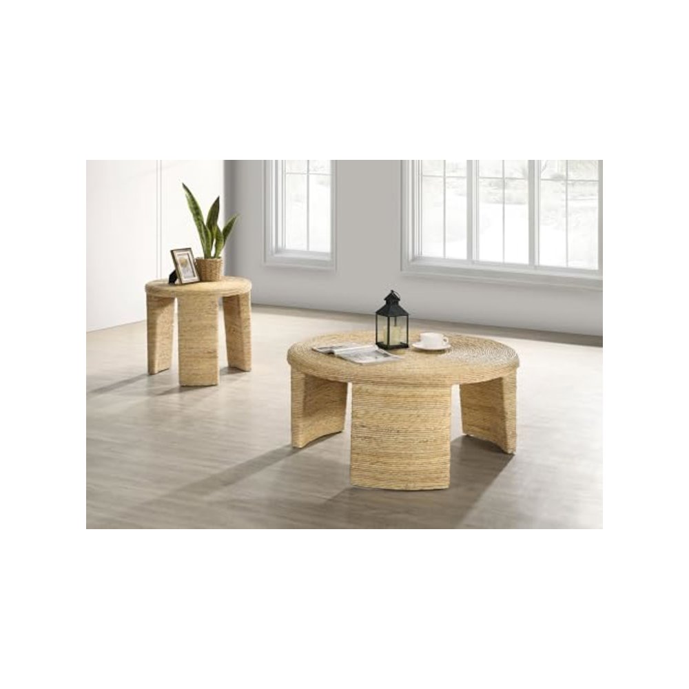 Artina 2-piece Rattan Coffee and End Table Set Natural