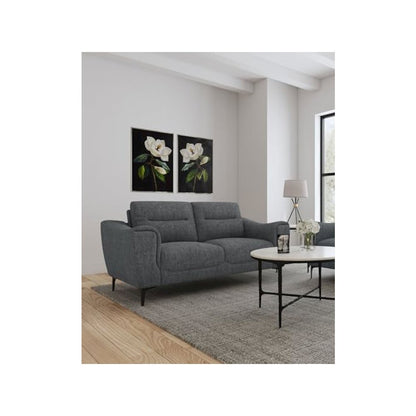 Nolan Upholstered Sloped Track Arm Loveseat Charcoal