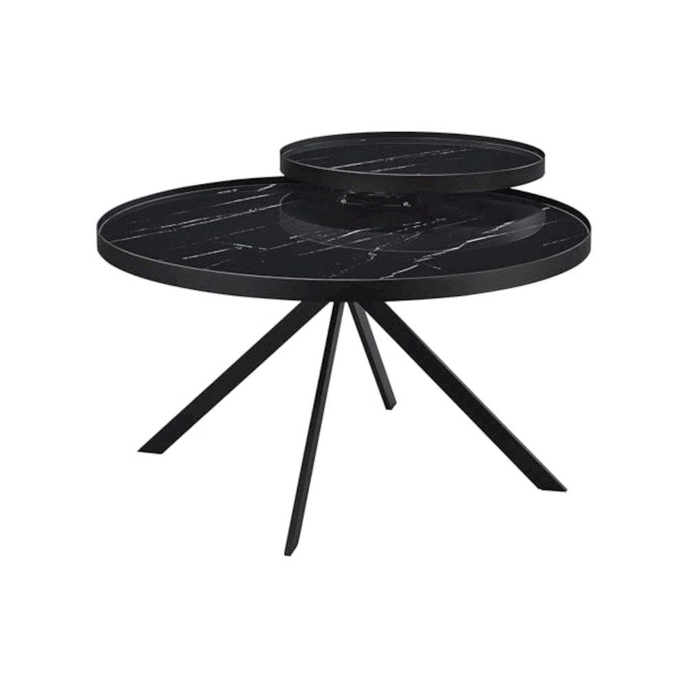 Briggs 2-piece Round Coffee and End Table Set Black