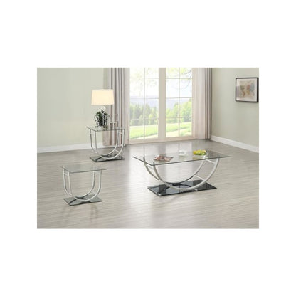 Danville 3-piece Glass Top Coffee and End Table Set Chrome
