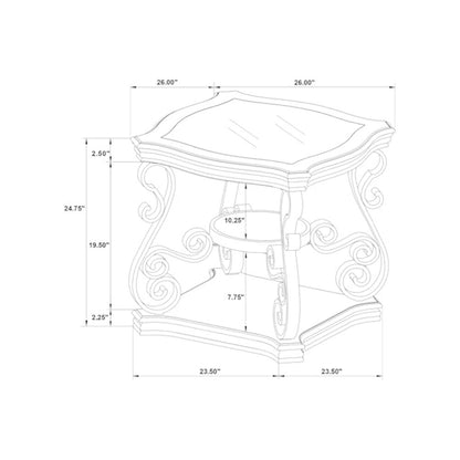 Laney 3-piece Glass Top Coffee and End Table Set Dark Merlot