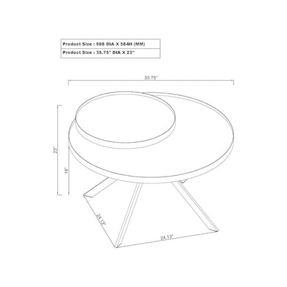 Briggs 2-piece Round Coffee and End Table Set Black
