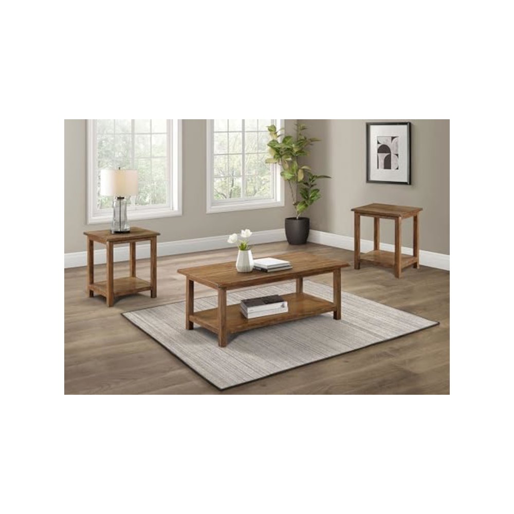 Payne 3-piece Coffee and End Table Set Distressed Brown