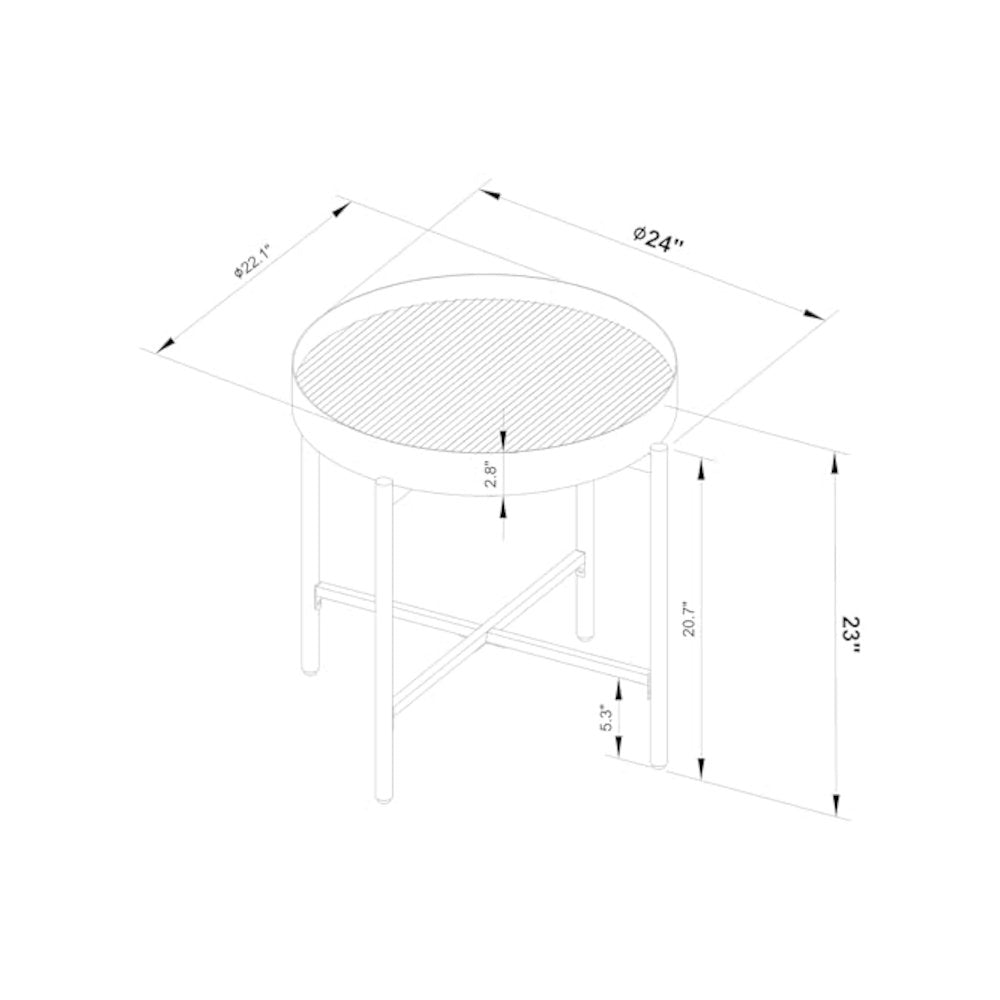 Ozella 2-piece Round Coffee and End Table Set Sandy Black