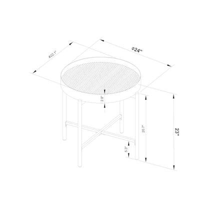 Ozella 2-piece Round Coffee and End Table Set Sandy Black