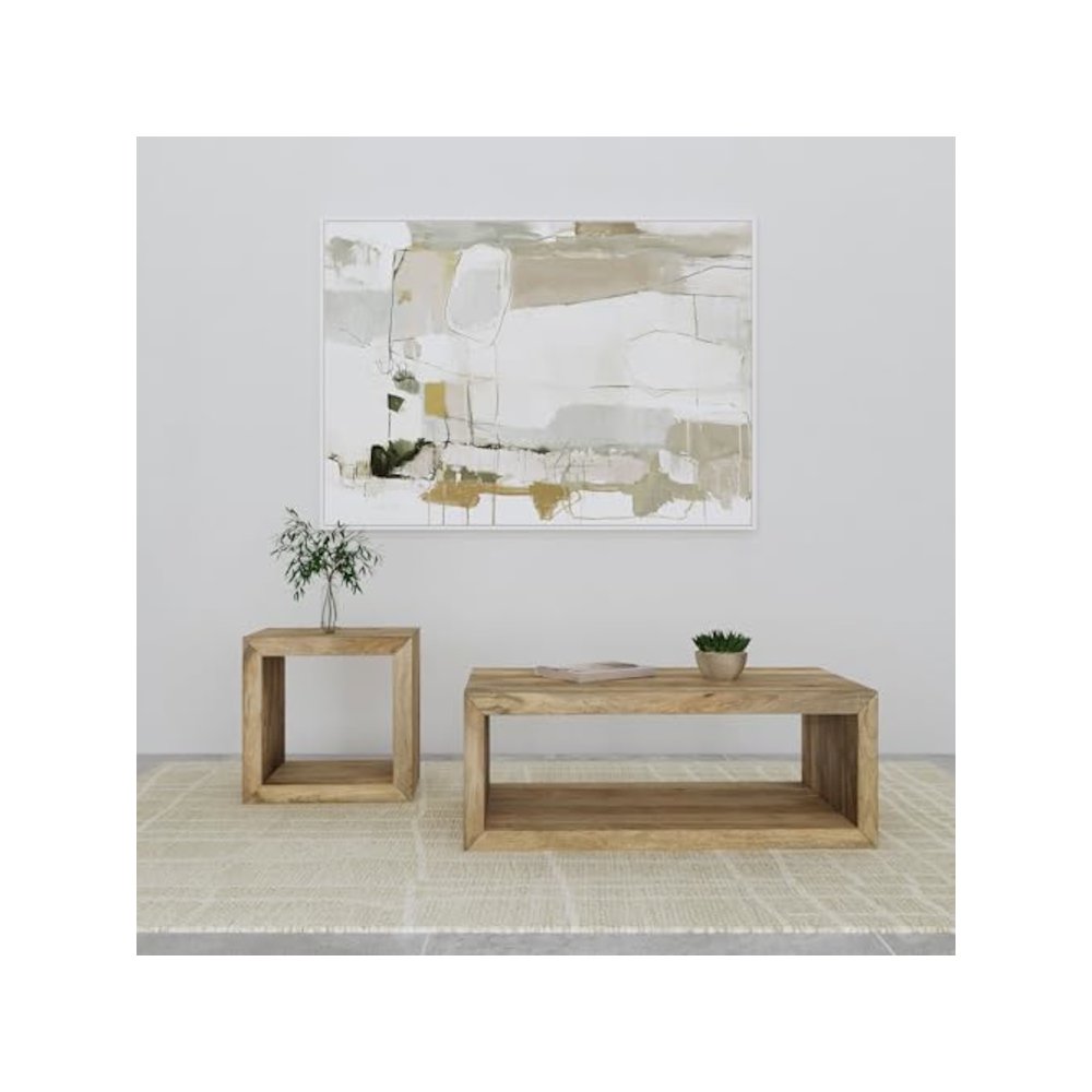 Benton 2-piece Solid Mango Coffee and End Table Set Natural