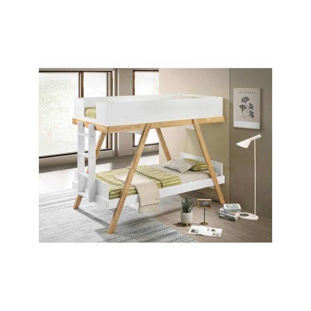 Frankie Twin Over Twin Bunk Bed with 7-inch Mattresses White