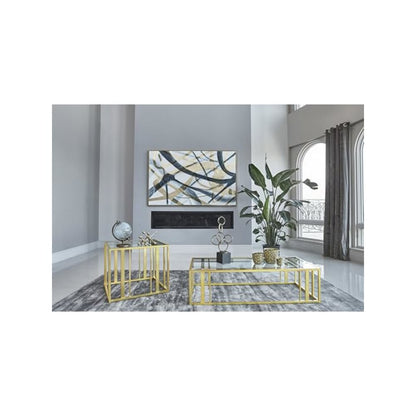 Adri 2-piece Coffee and End Table Set Matte Brass